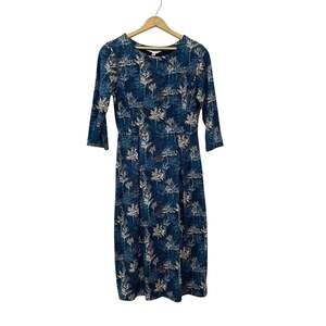 SEASALT CORNWALL Size 6 Organic Cotton Blue Maritime Kay Dress in Dappled Trees